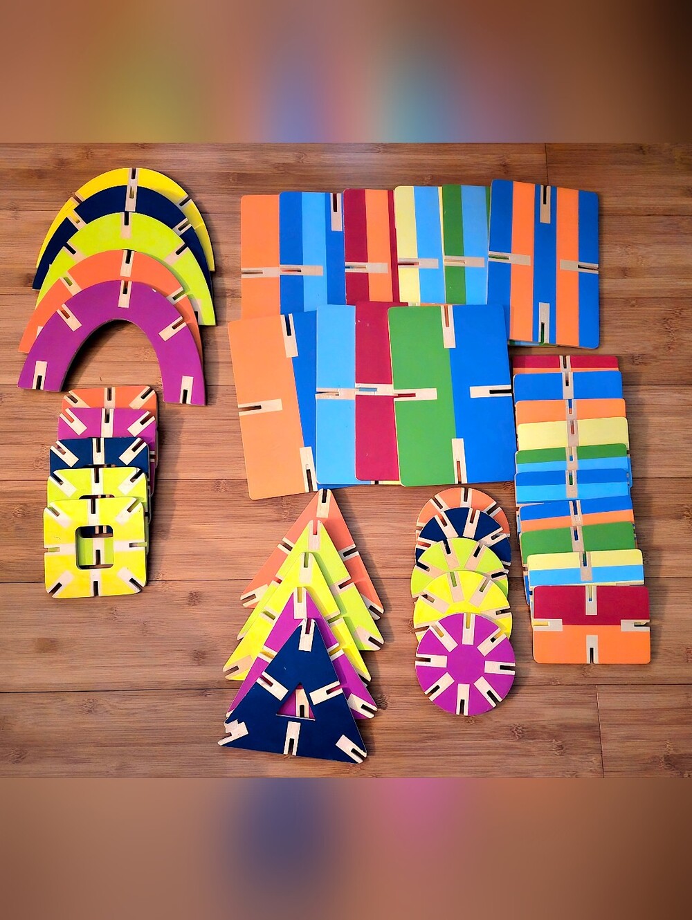 Pottert Barn Kids Colorful Wooden Building Tiles Set